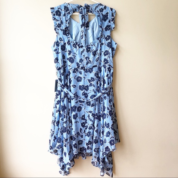 Eliza J Dress Handkerchief Hem Dress Womens Blue - Picture 3 of 6